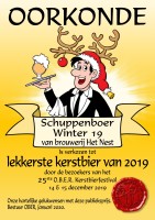 First place Christmas Beer Festival O.B.E.R. 2019 Schuppenboer Winter